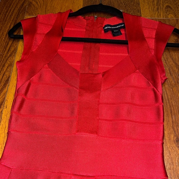French Connection Cherry Red Bandage Dress - Picture 2 of 4